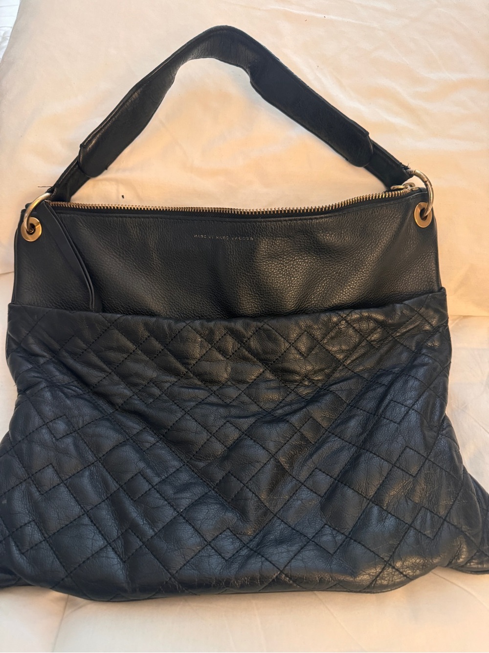 Marc Jacobs Black Quilted Leather Shoulder Hobo